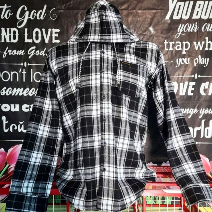 Flannel Hoodie Pria Wanita