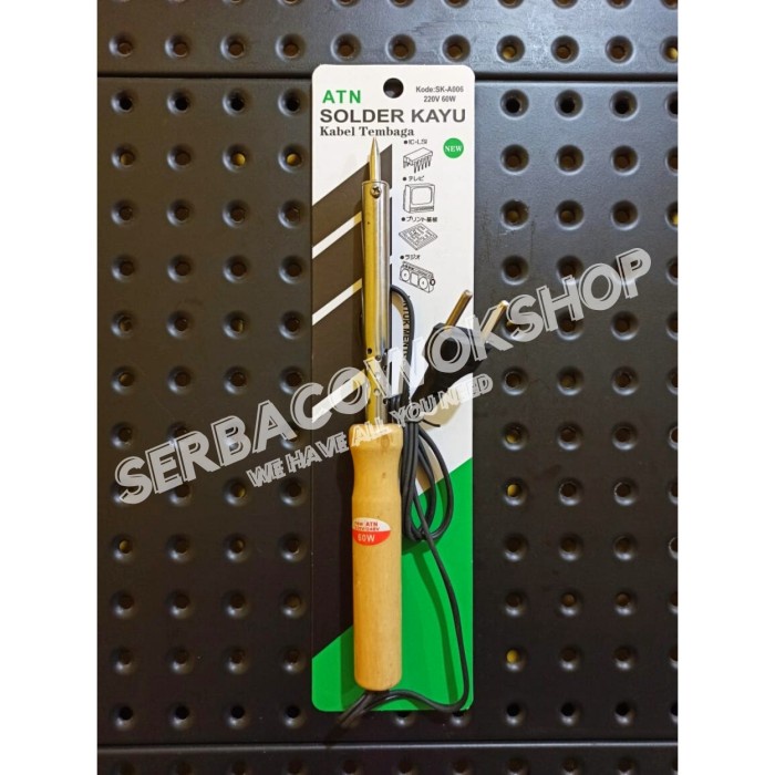 ATN Solder Listrik Gagang Kayu 40 Watt - 60 Watt Termurah Berkualitas - 40 Watt