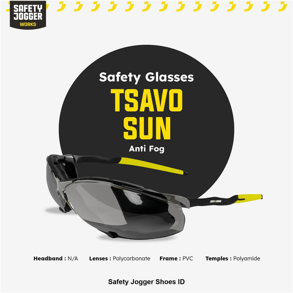 SAFETY GLASSES WITH REMOVABLE FOAM GREY ANTI FOG - TSAVO SUN