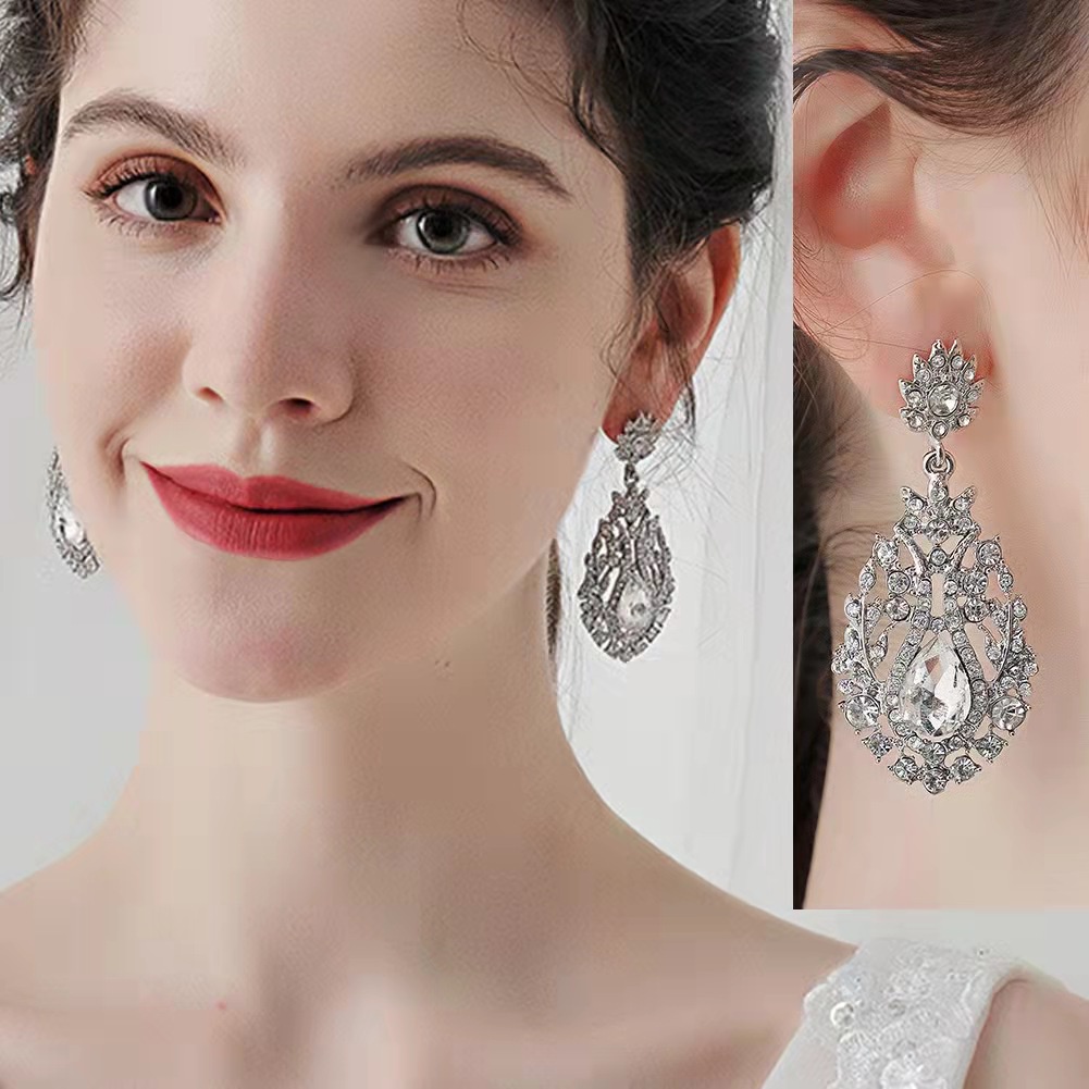 Perhiasan anting Korea panjang trapesium Anting fashion utunk wanita earrings-1