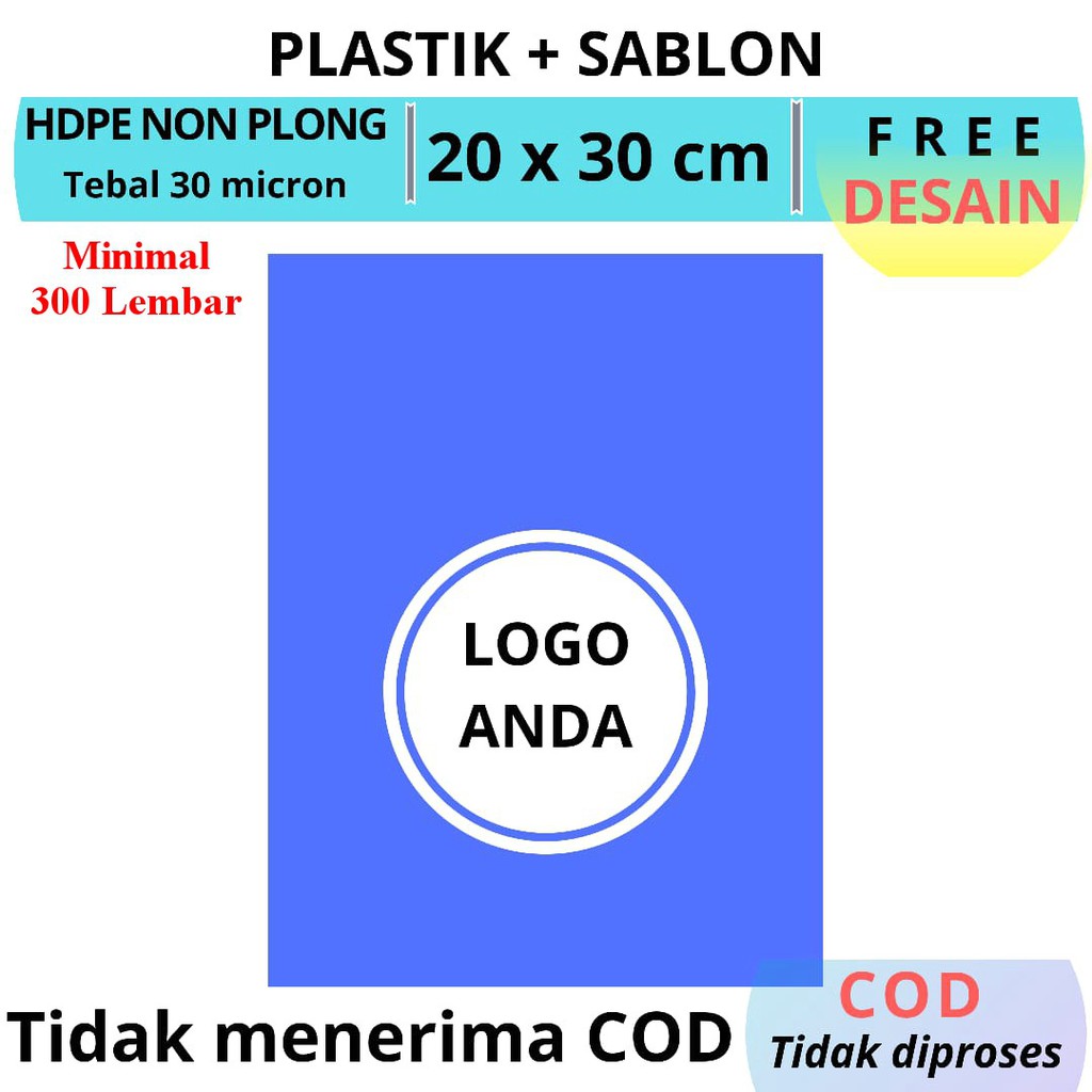 Sablon plastik packing Uk.20x30 cm/sablon plastik olshop/sablon plastik shopping bag/sablon plastik free disain/free desain sablon/sablon plastik murah