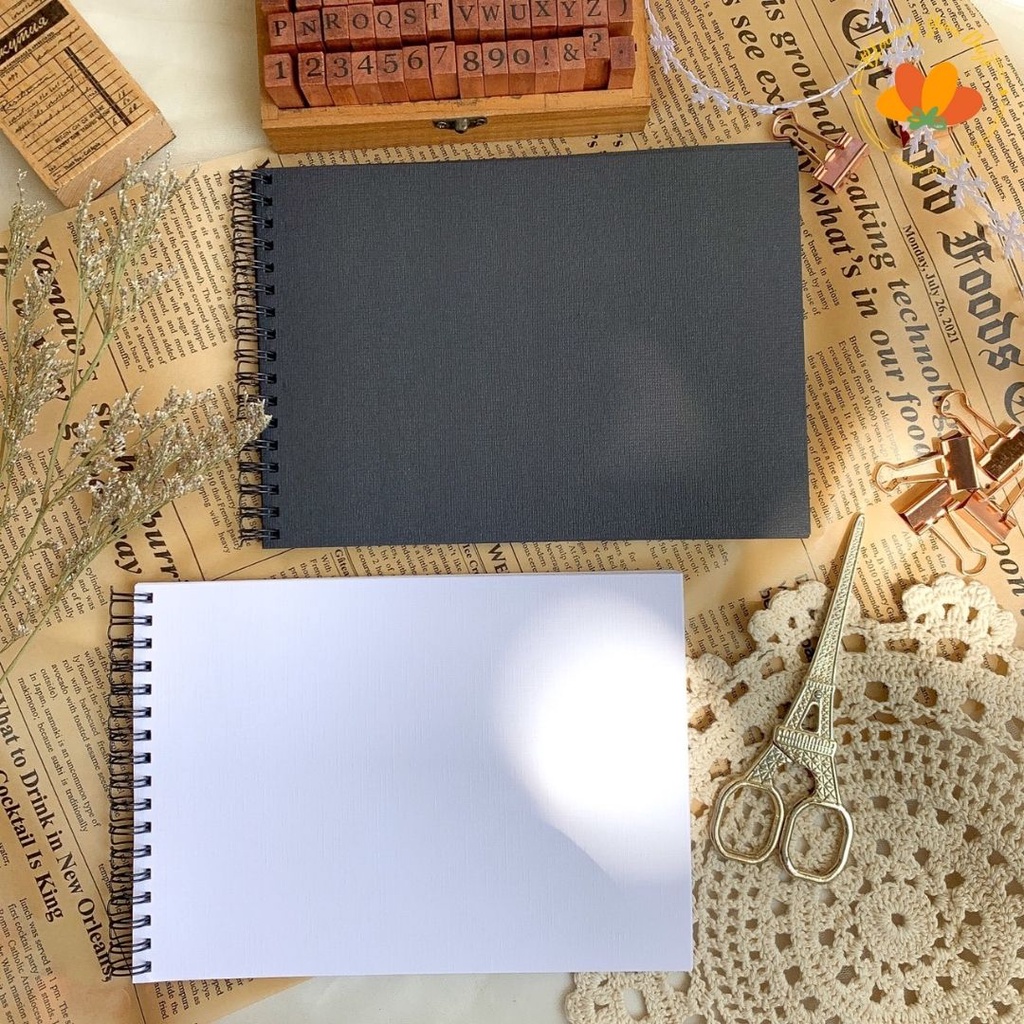 

Rad Bloomingyourdays Scrapbook Album Vintage Hitam Putih Notebook Buku Diary Journal Journaling