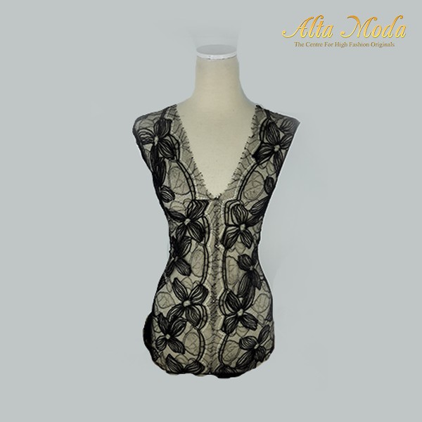 

Alta Moda Brokat Perancis Chantilly Bordir Hitam