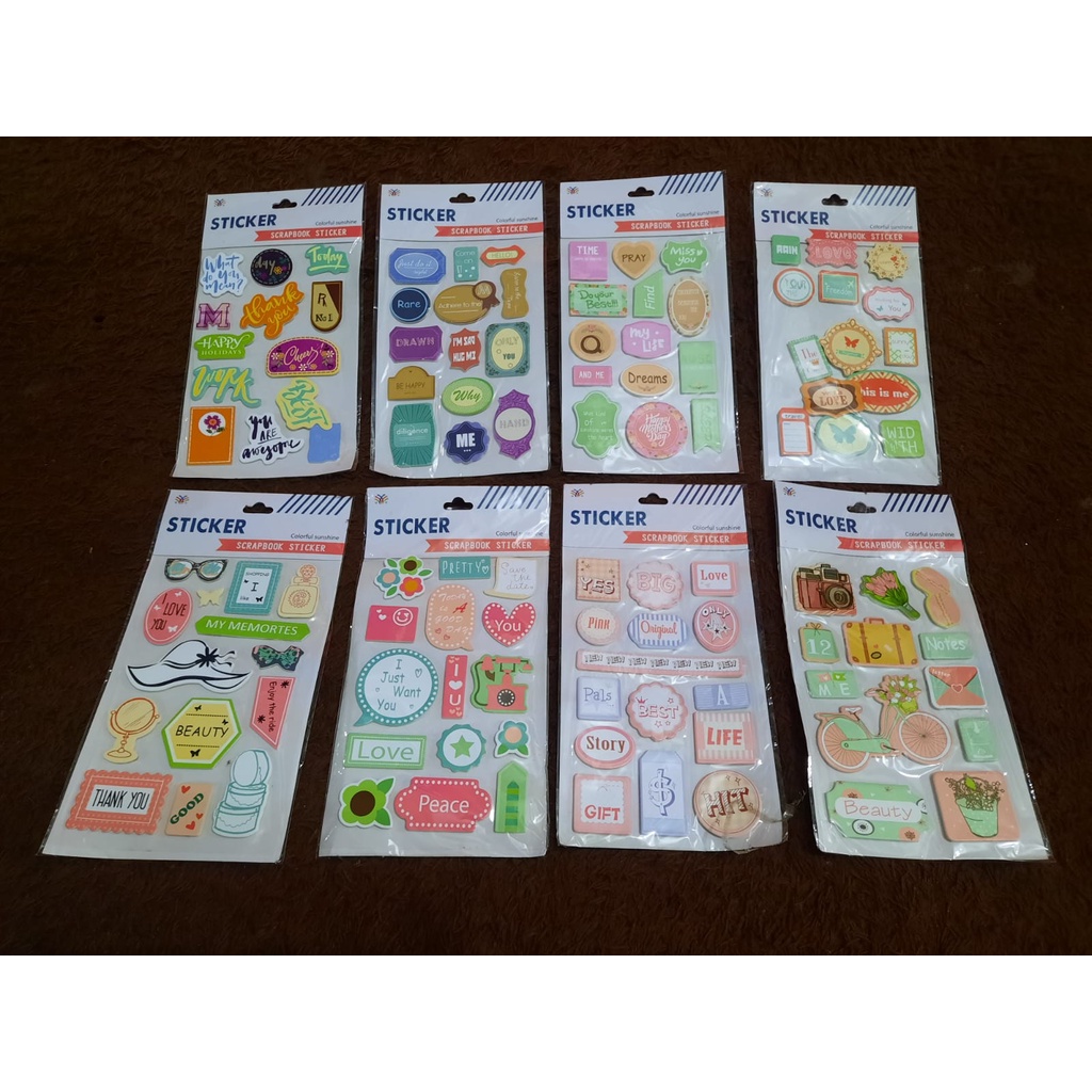 

Sticker Set Pack / Sticker Scrapbook / Stiker anak / mainan anak / Sticker Timbul