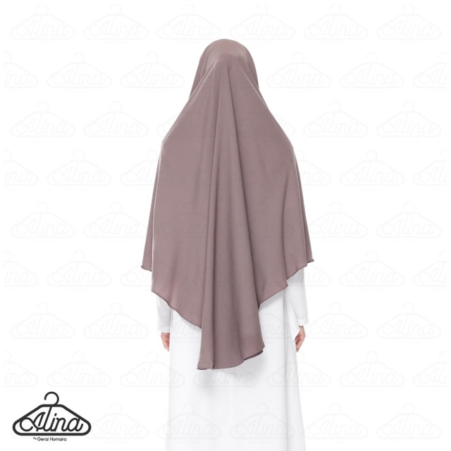 Jilbab Instan Syari Alina - Bergo Syari XL Wolycrepe - Hijab Panjang