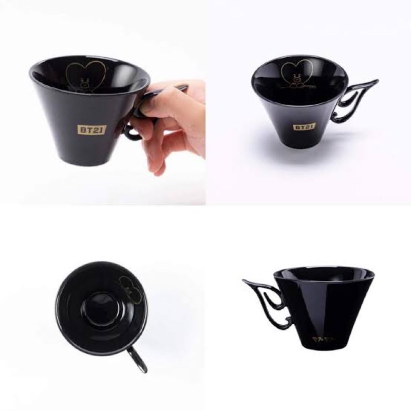 READY STOCK OFFICIAL BT21 ALPHABET POTTERY MUG BLACK