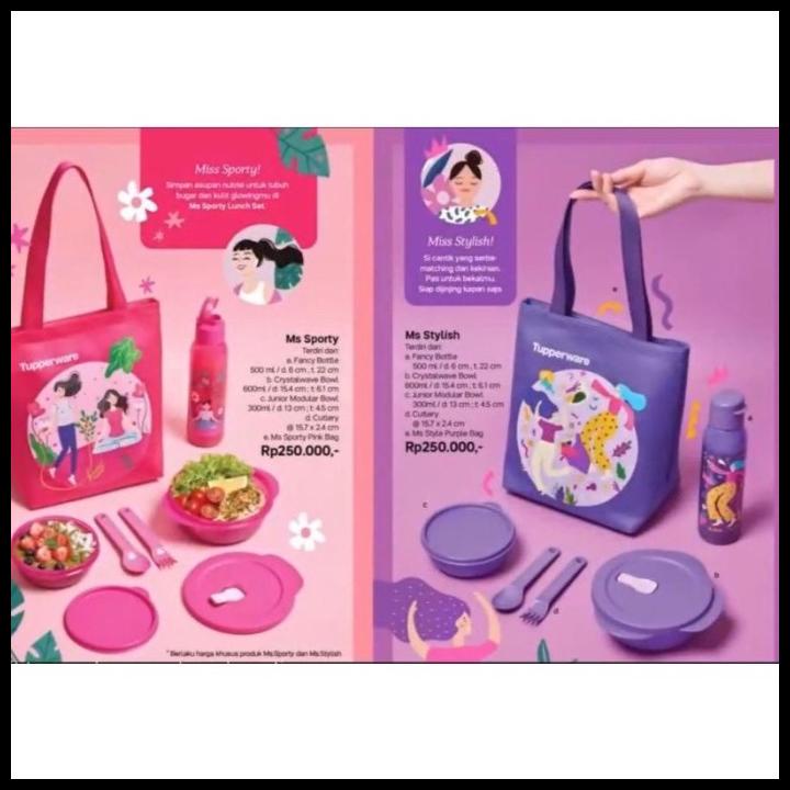 Starlight Outlets | Tempat Bekal Makan Tupperware Ms Stylish / Ms Sporty Lunch Box Set