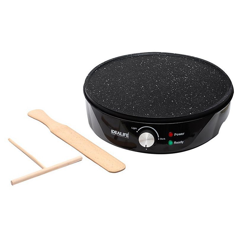 IDEALIFE 2in1 Crepe Maker &amp; Grill - Pembuat Crepe - Panggangan IL 205