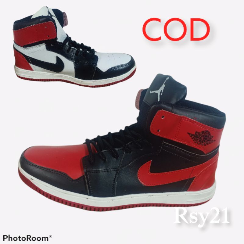 Sepatu Sneakers Pria Jordan Rento High Black Original Cowok