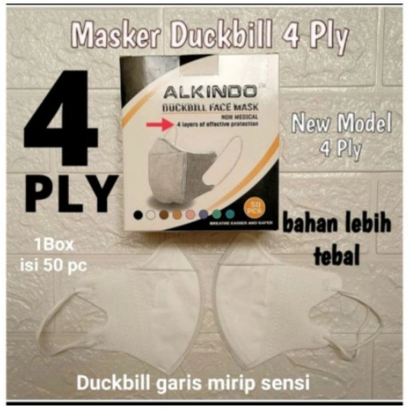 MASKER DUCKBILL MASKER 3 PLY FACEMASK MASKER DUCKBIL GARIS MIRIP SENSI EARLOOP 1 BOX ISI 50 PCS