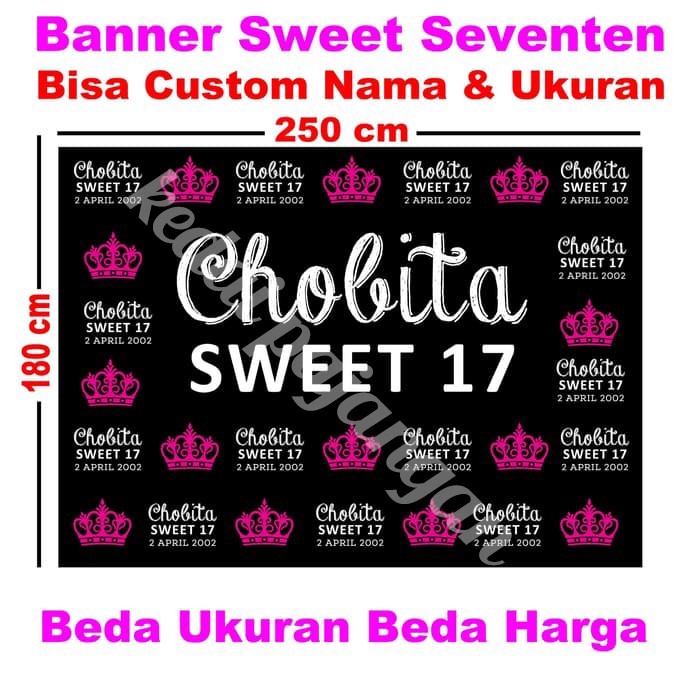 Contoh Spanduk Ulang Tahun  Sweet  Seventeen  desain 