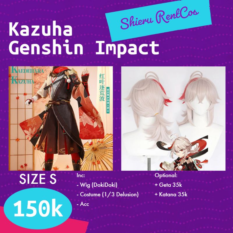 [RENTAL COSPLAY] (BACA DESKRIPSI) Kazuha - Genshin Impact