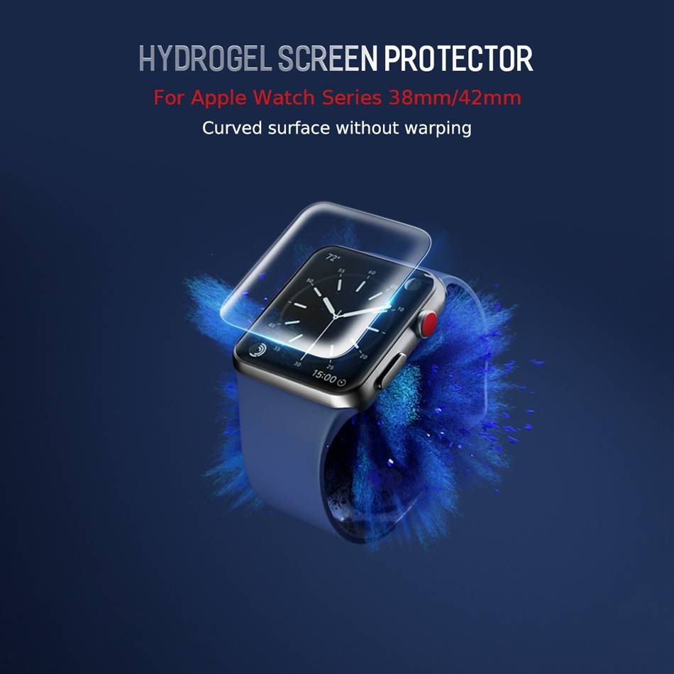 2pcs Screen Protector for Apple watch 4 3 2 3D Hydrogel Full Cover Protective Film for i watch 38mm 42mm 40mm 44mm