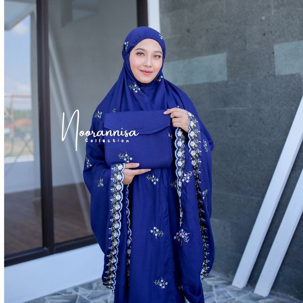 Mukena Dewasa Katun Rayon Bordir Seribu Bunga