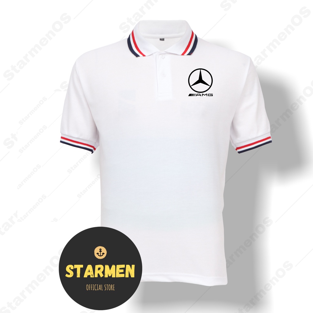 Kaos Polo Shirt Pria Kerah Logo AMG