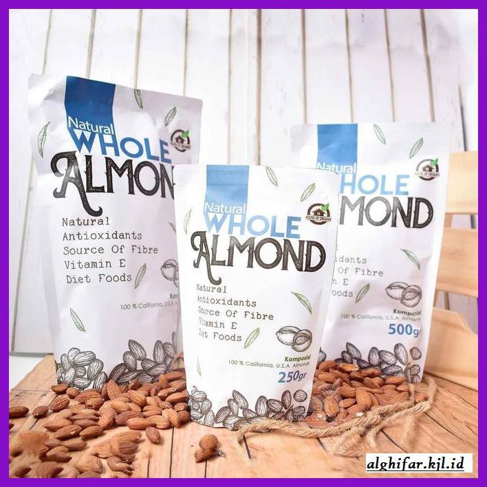 

Makanan-Kering- Natural Whole Almond ( Kacang Almond Natural ) 250 Gr -Aneka.