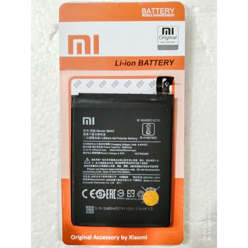 Baterai Xiaomi Redmi Note 5 Pro BN45 Original Batre Hp Xiao Mi BN45 ori 100%