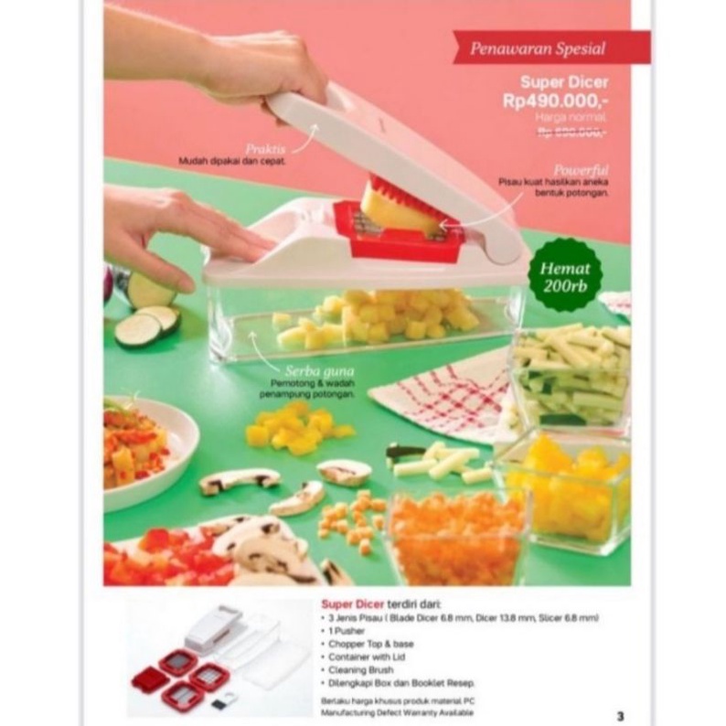 pemotong sayuran moderen tupperware super dicer