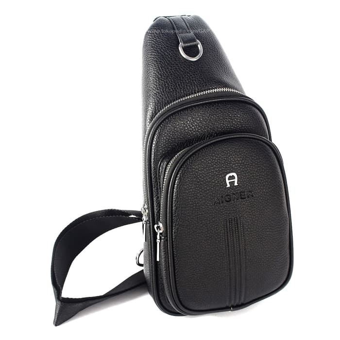 TAS SELEMPANG SHOULDER BAG BODYPACK IMPORT BRANDED | AIGNER AB1 BLACK -