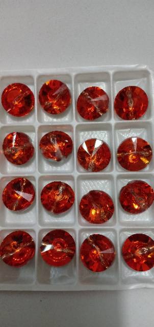 Kancing 12mm dan 10m KACA KRISTAL PREMIUM AAA  per lusin