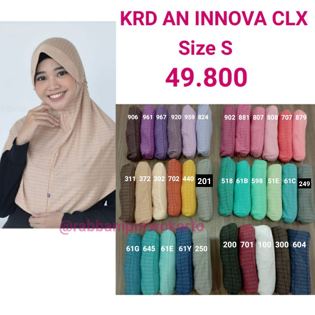 [SIZE S] KERUDUNG RABBANI CLX WARNA (PART 2) KERUDUNG MOTIF CORAL