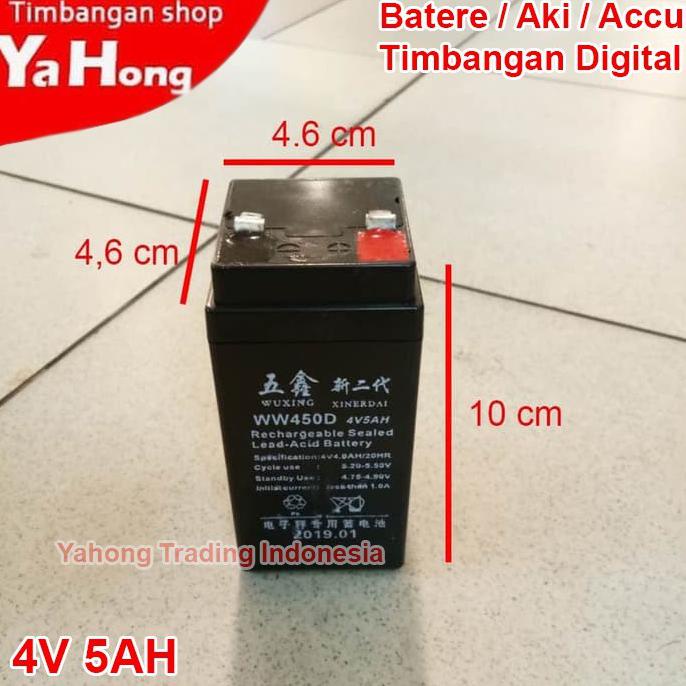 Baterai Batere Timbangan Digital 4V Aki Accu Timbangan Digital 4 Volt