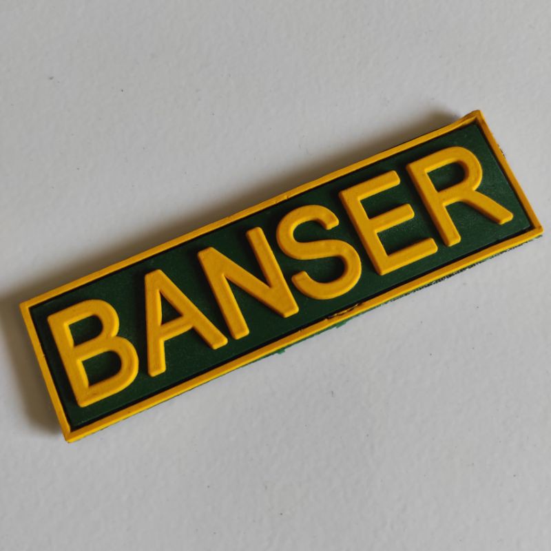 PATCH RUBBER TULISAN BANSER PERSEGI PANJANG/TEMPELAN EMBLEM LOGO KARET VELCRO ANSOR