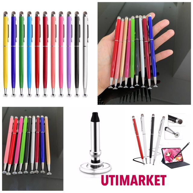 stylus pen capacitive 2 in 1 universal support semua android iphone-B