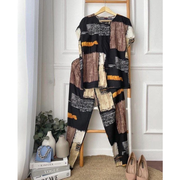 ONE SET SETELAN RAYON PREMIUM DAILY SET WANITA MOTIF TERBARU
