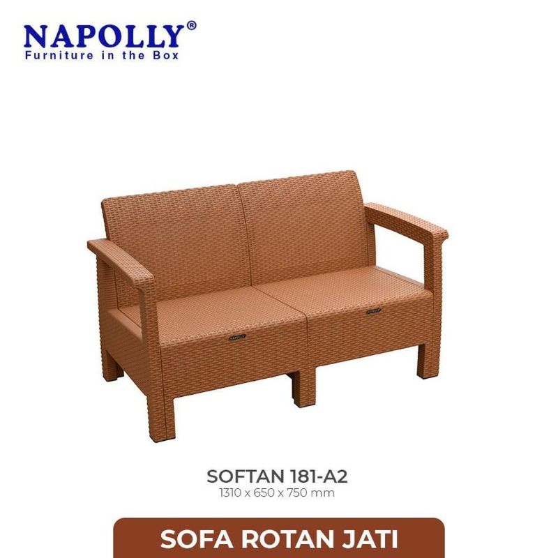 Kursi Sofa Rotan Sintetis Napolly 2 Person / 2 Orang