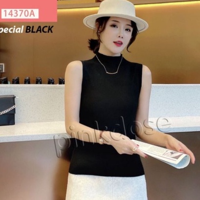 INNER TANPA LENGAN RAJUT PREMIUM TURTLUNECK IMPORT