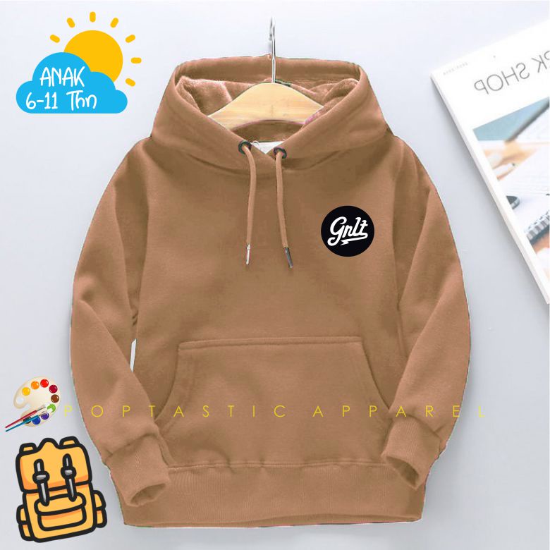 Sweater Hoodie ANAK Laki-laki Perempuan GREENLIGHT TEBAL LEMBUT dan NYAMAN