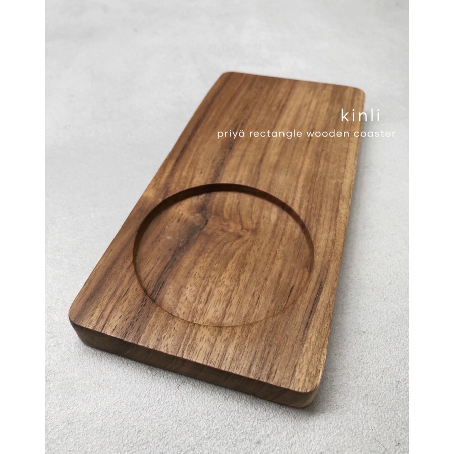 priya wooden rectangle coaster serving tray teakwood kayu jati