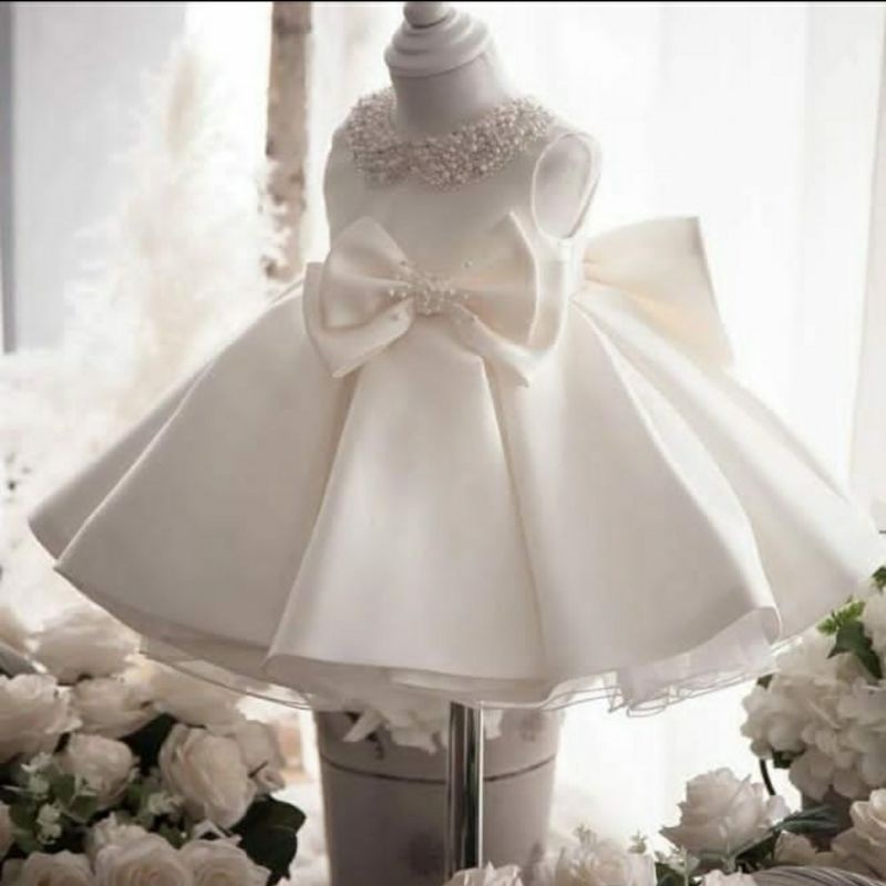 gaun anak pemberkatan dress gereja anak dress putih baby