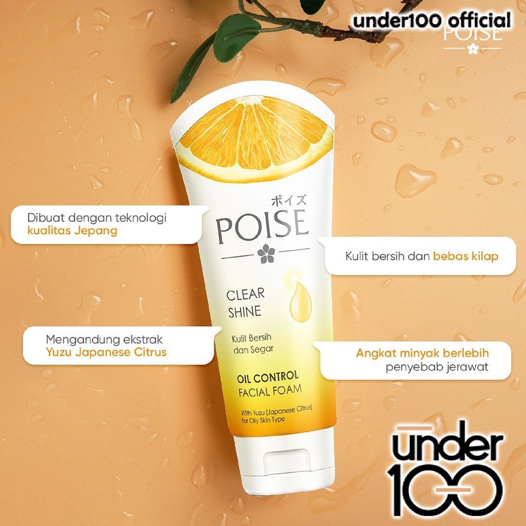 ❤ UNDER100 ❤ POISE Luminous White Whitening Facial Foam | Clear Shine Oil Control Facial Foam 50g | 100g |Sabun Cuci Muka | Pembersih Wajah | BPOM