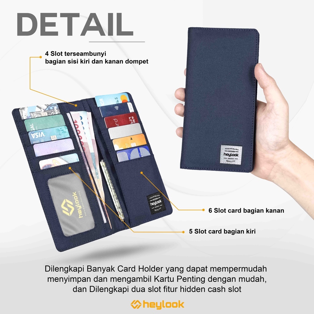 Dompet Pria Dompet Panjang Lipat Cordura Awet Tebal Dompet Pria Panjang Branded Original Long Wallet Premium Free Box Eksklusif