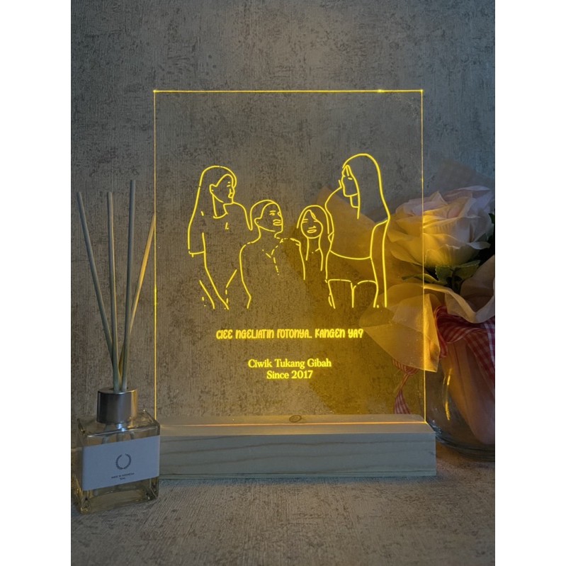 Acrylic with LED Stand Wood ( support AR Video )