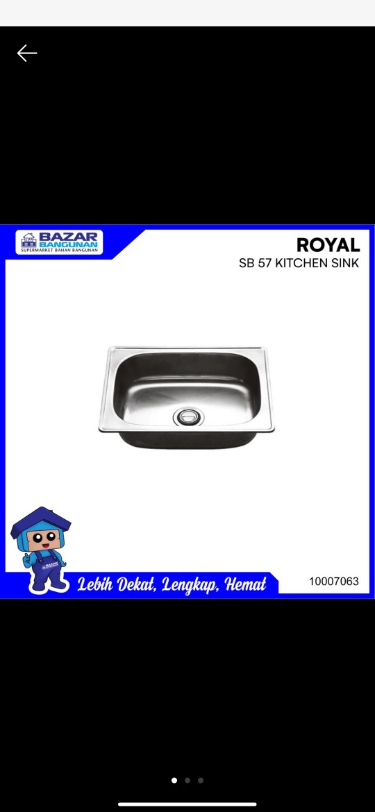 Royal - Sink / Bak Cuci Piring Portable Sb 57 Sb57 Stainless Steel