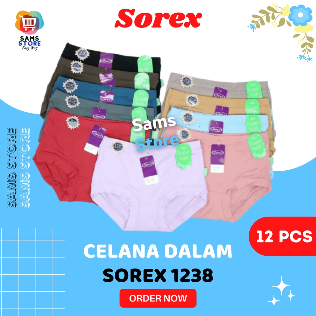CD Sorex 1238 Maxi Lusinan Celana Dalam Wanita Dewasa Sorek Isi 12 / Underwear Daleman Cewek Super S