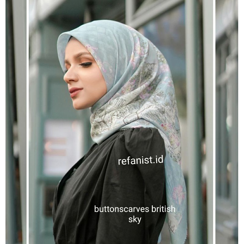SALE  BUTTONSCARVES BRITISH SKY
