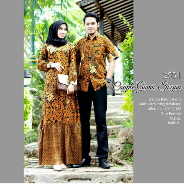 Couple Maura Ruffle Batik Couple gamis Ndoro Jowi DNT