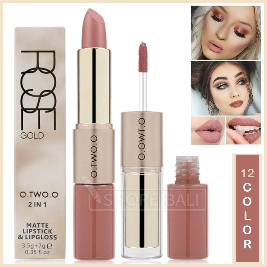 O Two o Lipstik Import  2in1 Lipstick Matte Glossy Original