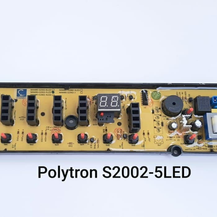 modul pcb mesin cuci polytron MAMBO PAW-7010LB 6 tombol S2002-5LED