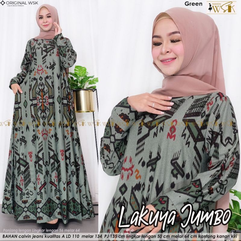 LAKUYA JUMBO GAMIS MUSLIM CALVIN JEANS DRESS MUSLIM CALVIN JEANS