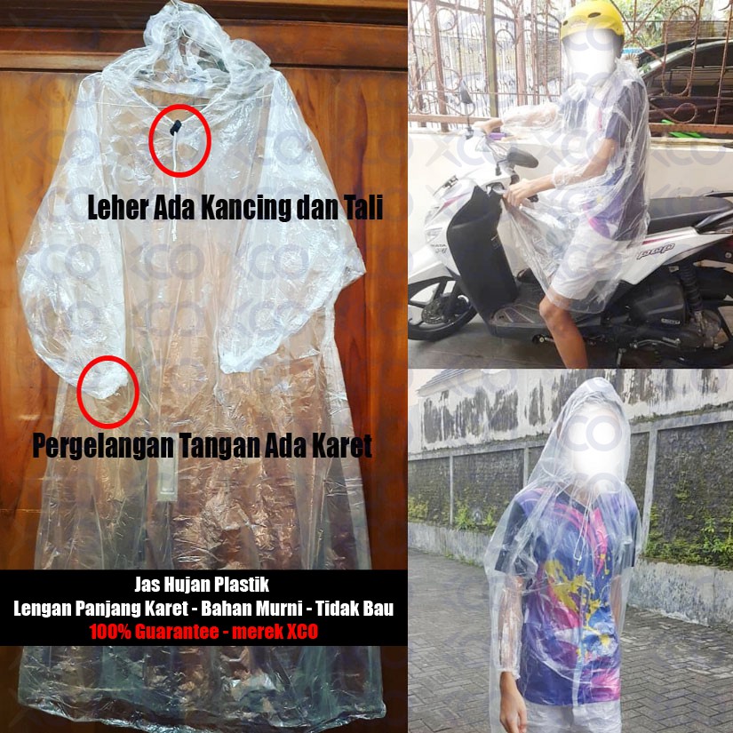 jas hujan plastik bening