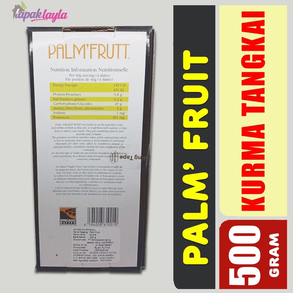 PALM' FRUTT KURMA TANGKAI TUNIS 500 GRAM ASLI