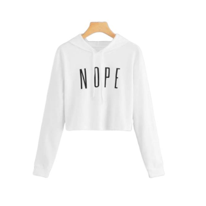 L8IU MICHELLESTORE SWEATER WANITA CROP HOODIE NOPE - NAVY IV6Z