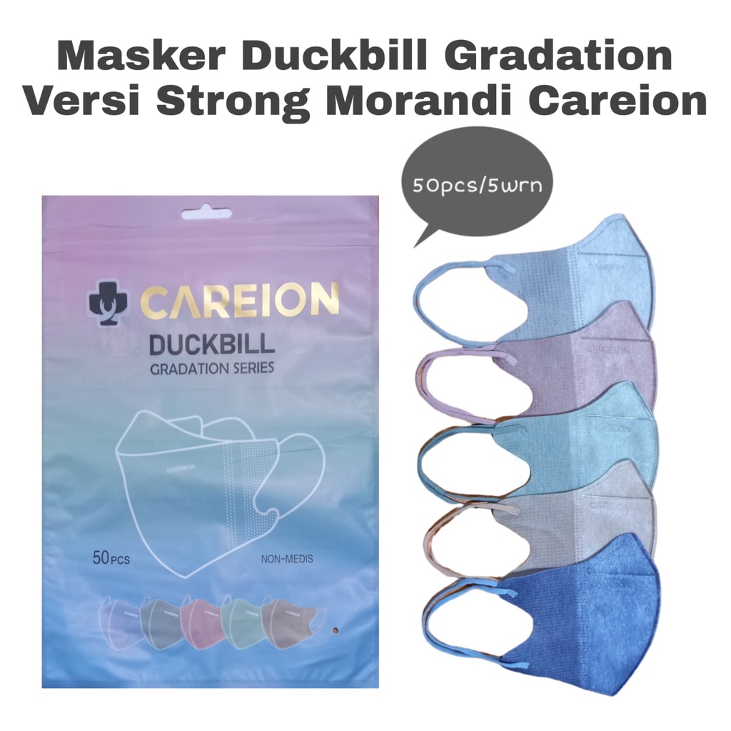 CAREION MASKER DUCKBILL GRADATION SERIES EMBOS 3PLY ISI 50 MIX 5 WARNA