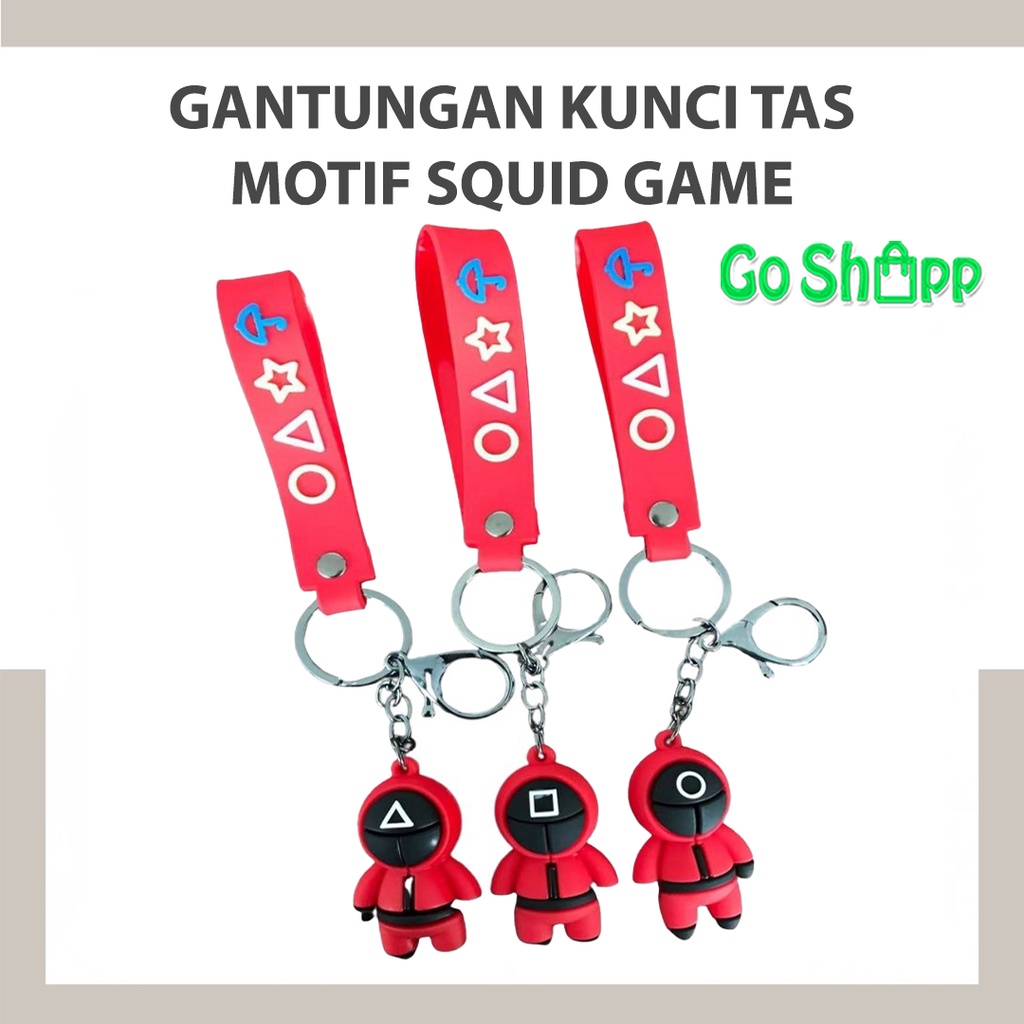 Gantungan Kunci Lucu Karakter Squid Game - Gantungan Tas Lucu Import - Gantungan Kunci Import Terbaru Bahan Karet - Gantungan SquidGame - Keychain Squid Game - Keychain Lucu Import [GT01]