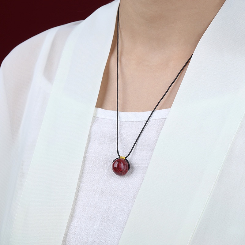 Hiasan Choker Charms Liontin Pasangan Kalung Batu Akik Hadiah Perhiasan Wanita Pria Batu Alam Tali Kulit